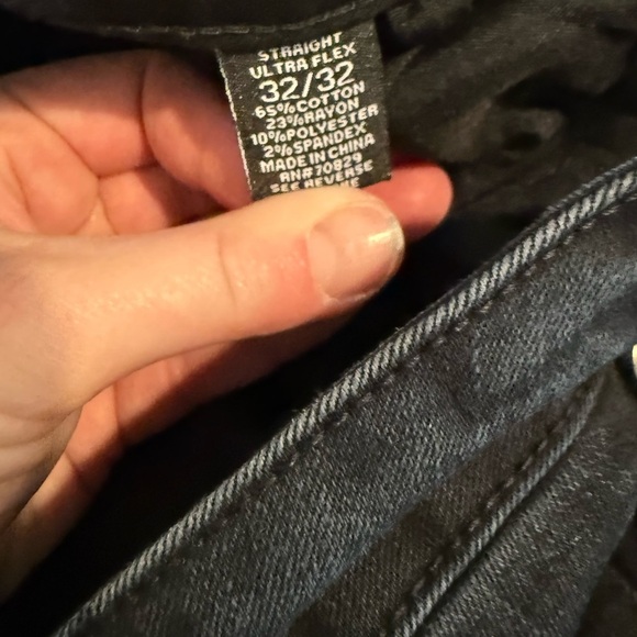 Rue 21 Black Denim Straight Leg Jeans Size 32x32. Straight Ultra Flex. - Picture 6 of 7